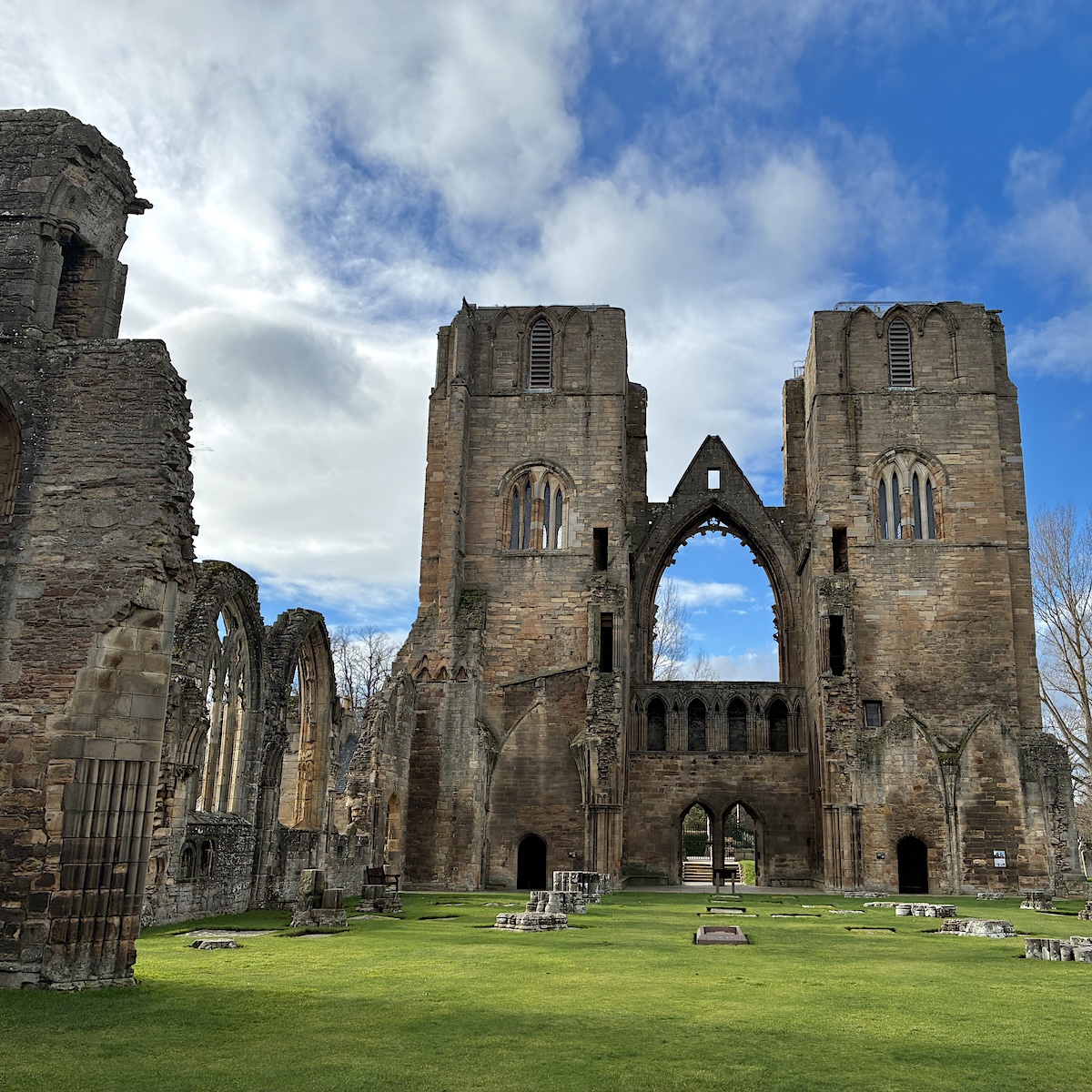 The medieval ruins of Elgin Cathedral, where a Pictish cross-slab was found
